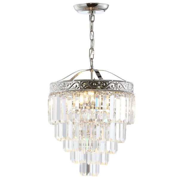 Jonathan Y Wyatt 12-inch 2-Light Crystal LED Chandelier Polished Nickel 3