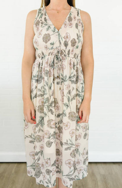 Black Tape Vintage Floral Maxi Dress Beige Small 2