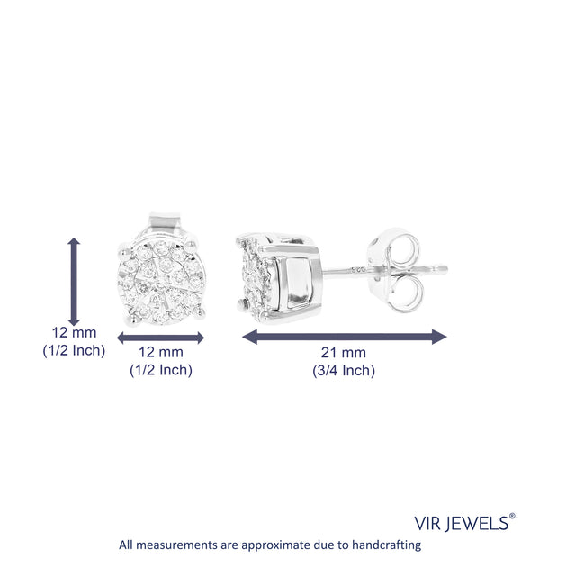 Vir Jewels Lab Grown Diamond Stud Earrings Silver 4