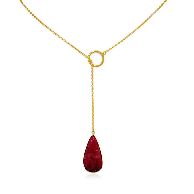 Liv Oliver Lariat Necklace Red 2