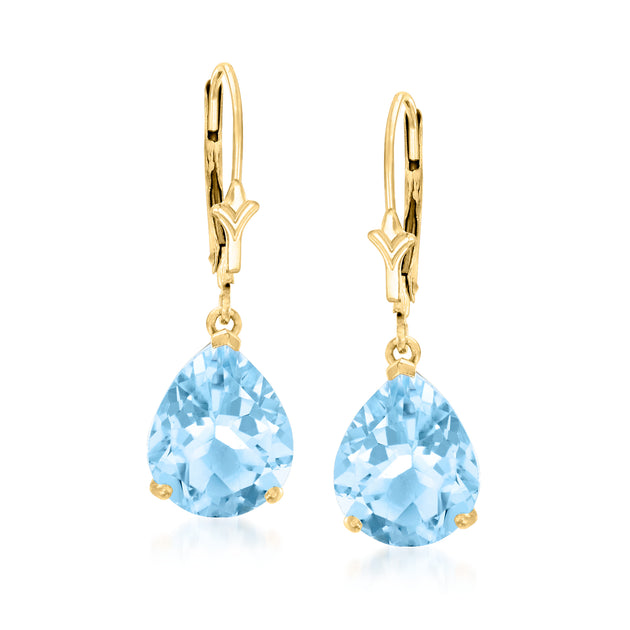 Ross-Simons Sky Blue Topaz Earrings Yellow Gold 2