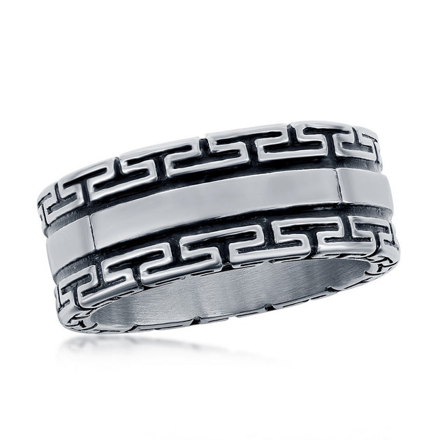 Blackjack Greek Key Ring Silver US 12 2