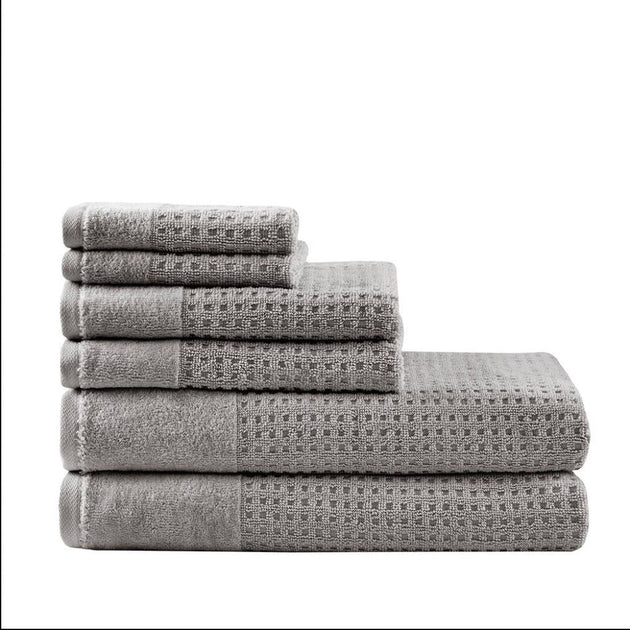 Home Outfitters Waffle 6pcs Bath Towel Set Ivory 3