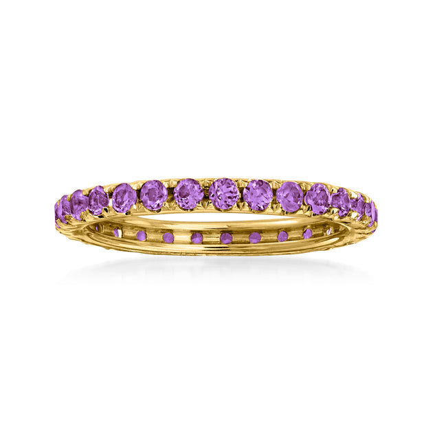 Ross-Simons Amethyst Eternity Band Yellow Gold US 9 2
