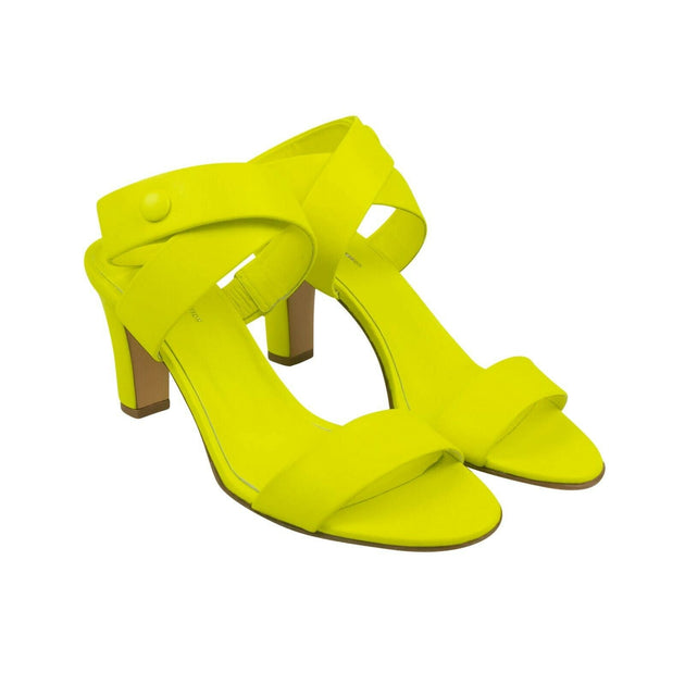 Neon Yellow Twist Strap Heels Yellow EU 35 4