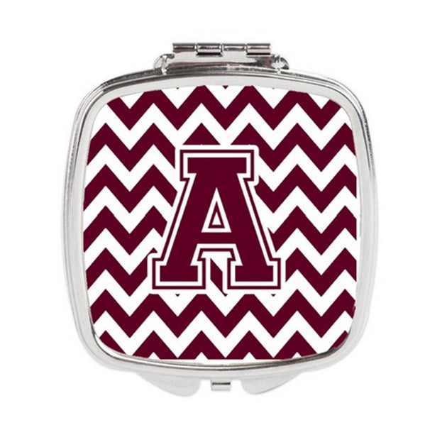 Carolines Treasures CJ1051-ASCM Letter A Compact Mirror Maroon/White 2