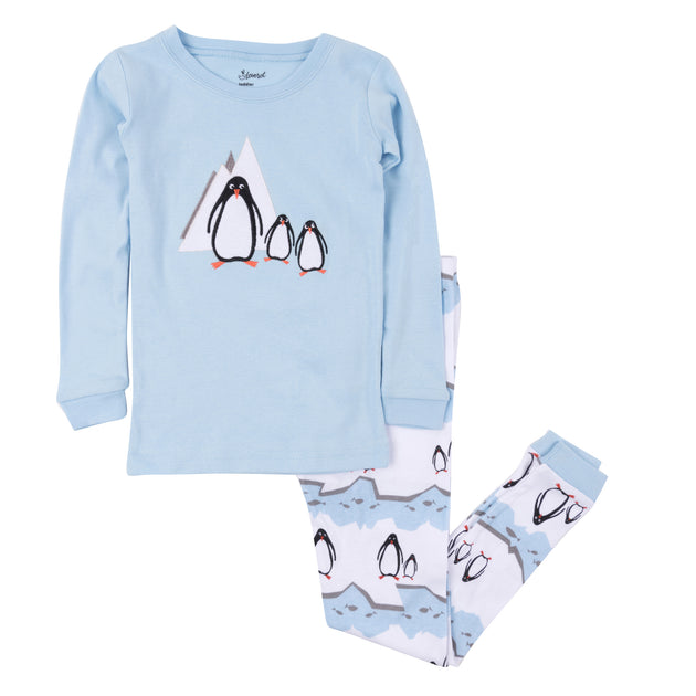 Leveret Kids Two Piece Cotton Pajamas Penguin Multi US 10 2