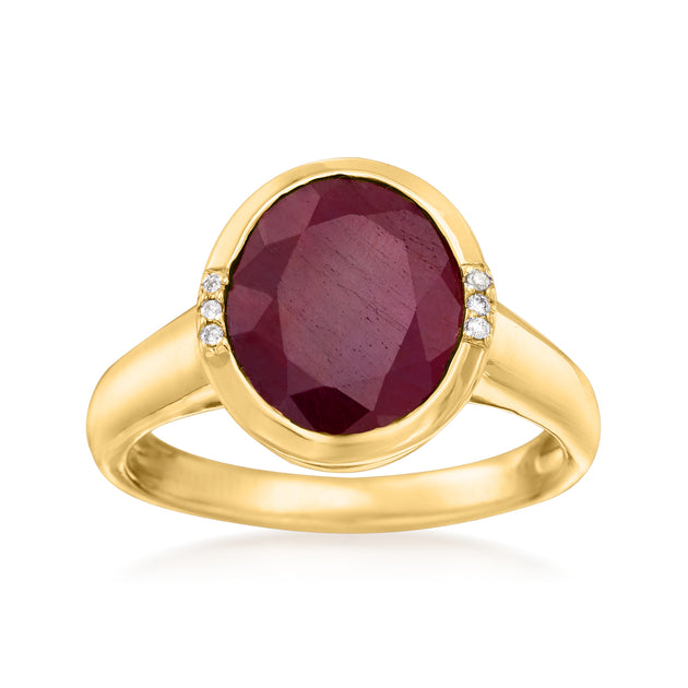 Ross-Simons Ruby Diamond Accent Ring Red US 8 3