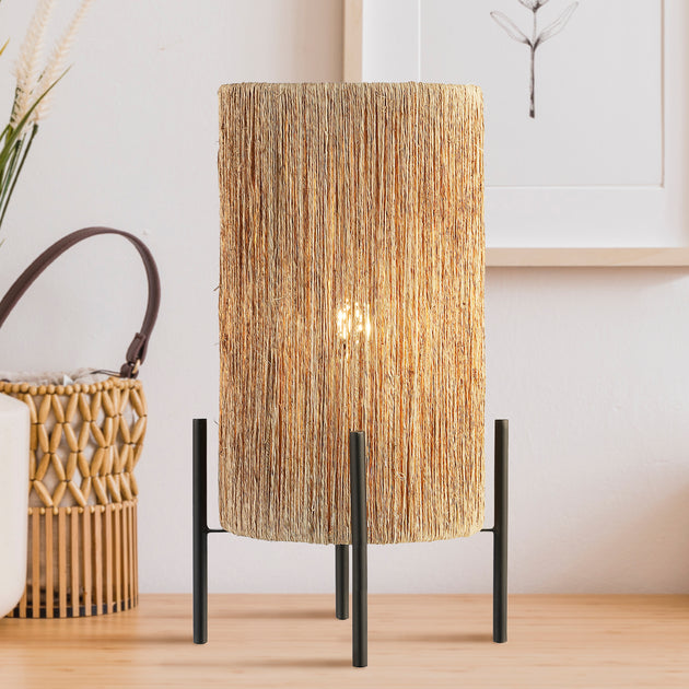 Jonathan Y Kai LED Table Lamp Rattan 2