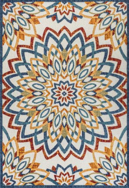 Jonathan Y Flora Abstract Mandala Area Rug Red/Blue/Yellow 3