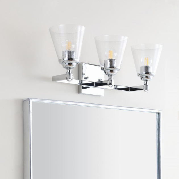 Jonathan Y Marion 21-inch 3-light Metal/Glass Vanity Light Polished Chrome 4