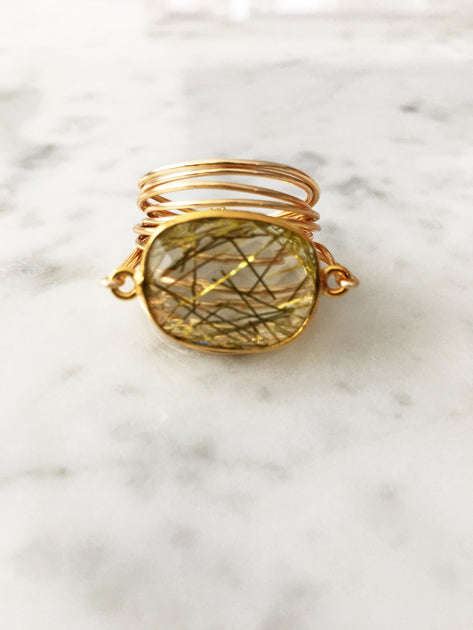 A Blonde and Her Bag Torrey Ring Golden Rutilated Quartz US 8 4