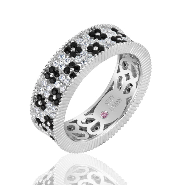 Suzy Levian Floral Eternity Band Black US 9 2