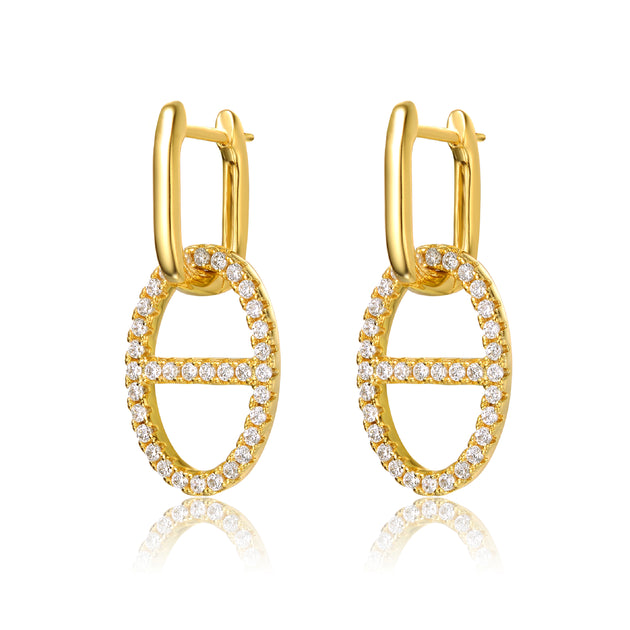 Rachel Glauber Linear & Drop Earring White Gold 3