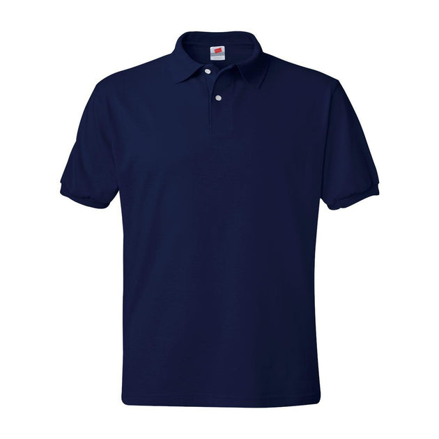 Hanes Ecosmart Jersey Polo Blue XLarge 2