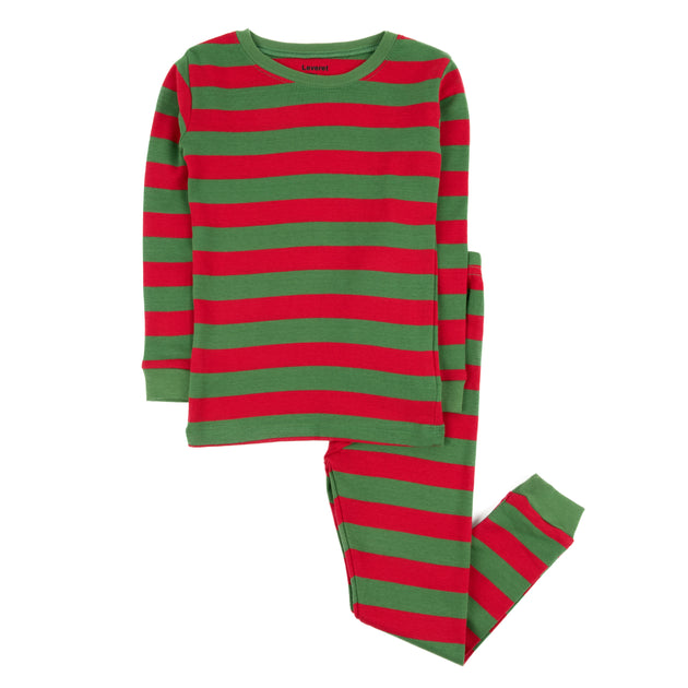 Leveret Kinder Zweiteilige Baumwoll-Pyjamas Gestreift Multi 12-18 Monate 3