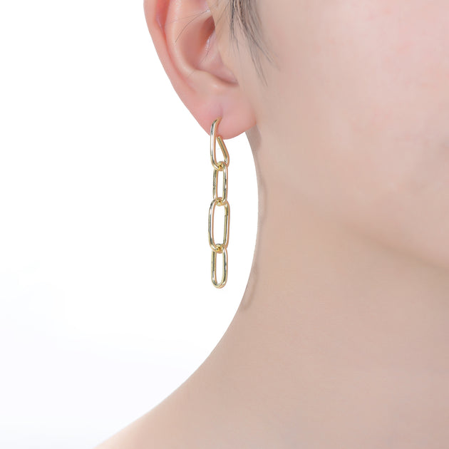 Rachel Glauber Chain Drop Earrings Gold 3