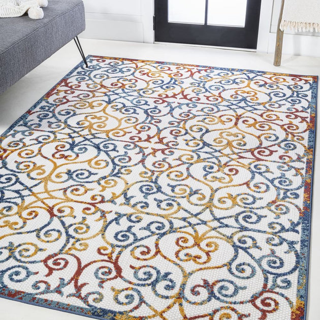 Tapis d'intérieur/extérieur Jonathan Y Atrani Scroll Trellis 2