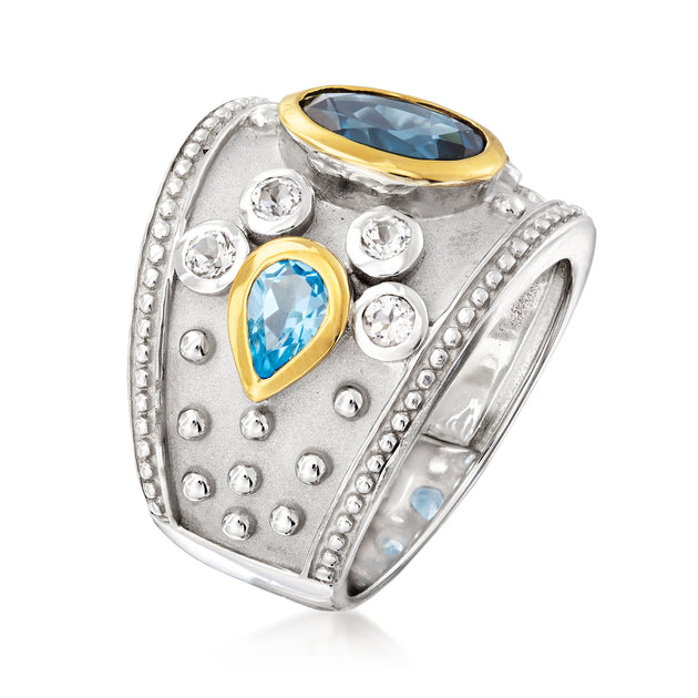 Ross-Simons Blue and White Topaz Ring Blue US 5 4