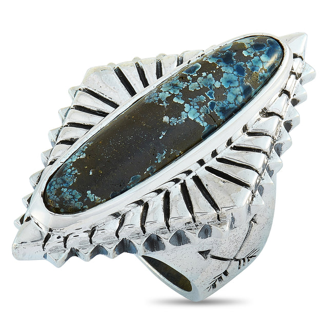 King Baby Concho Ring Silver Turquoise US 7 2