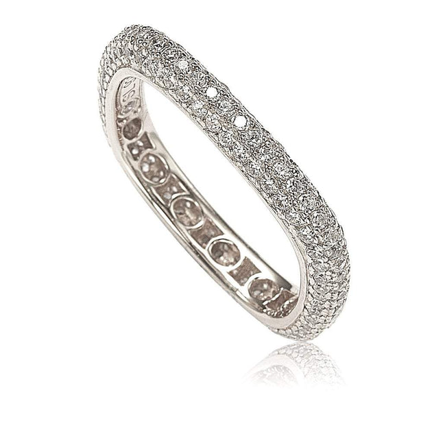 Suzy Levian Eternity Band Sterling Silver White US 6.5 2