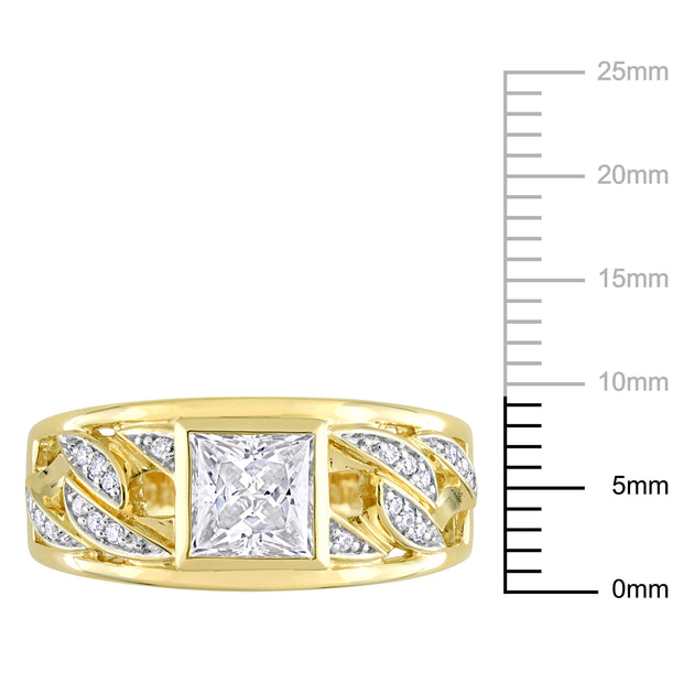 Mimi & Max Moissanite Ring Silver US 9 4