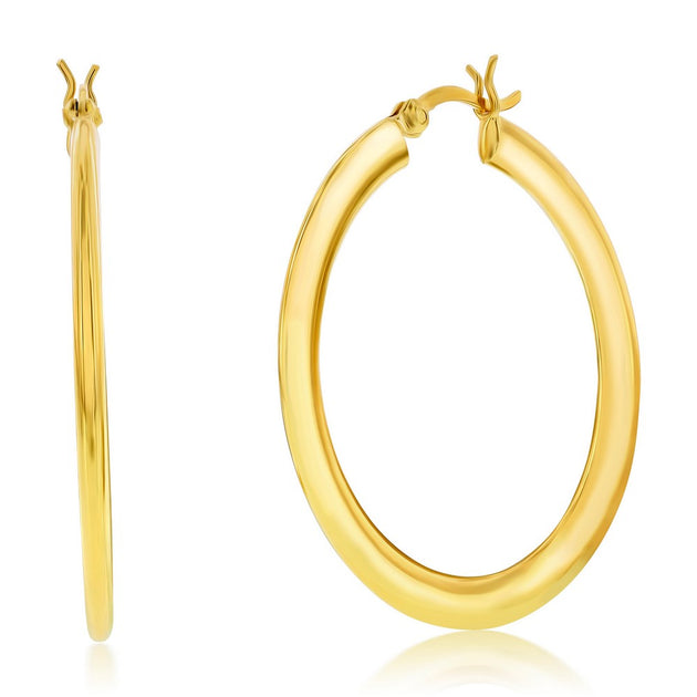 Simona Hoop Earrings Silver 40mm 4