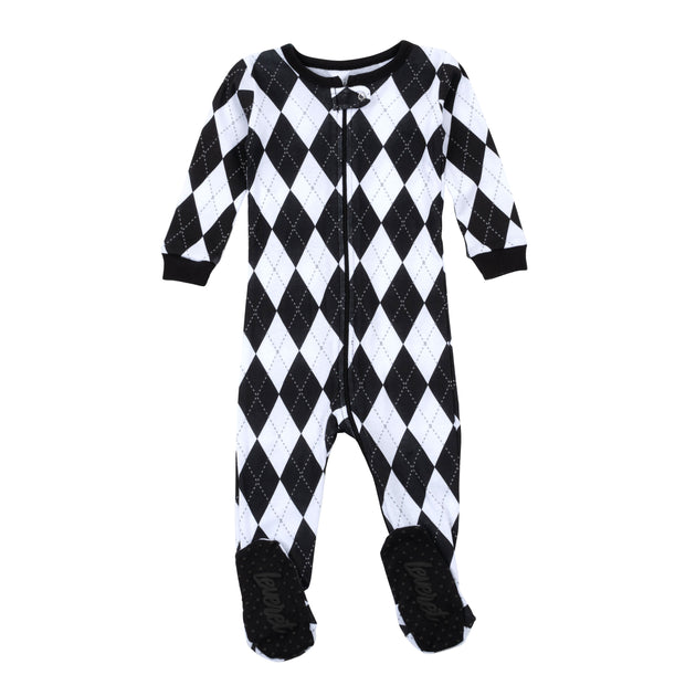 Leveret Kids Footed Cotton Pajamas Argyle Multi US 4T 3