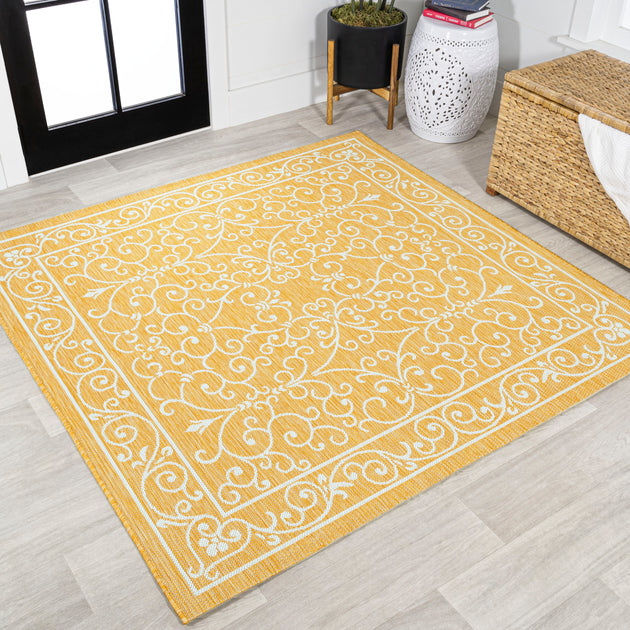 Tapis Jonathan Y Charleston Filigrane Vintage Jaune/Crème 2