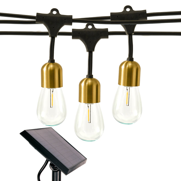 Brightech Glow LED Solar Hanging String Lights Brass 2