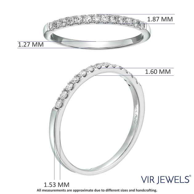 Vir Jewels Wedding Band 14k White Gold US 7.5 5