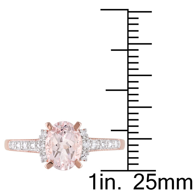 Mimi & Max Morganite Diamond Accent Ring Pink US 8 4