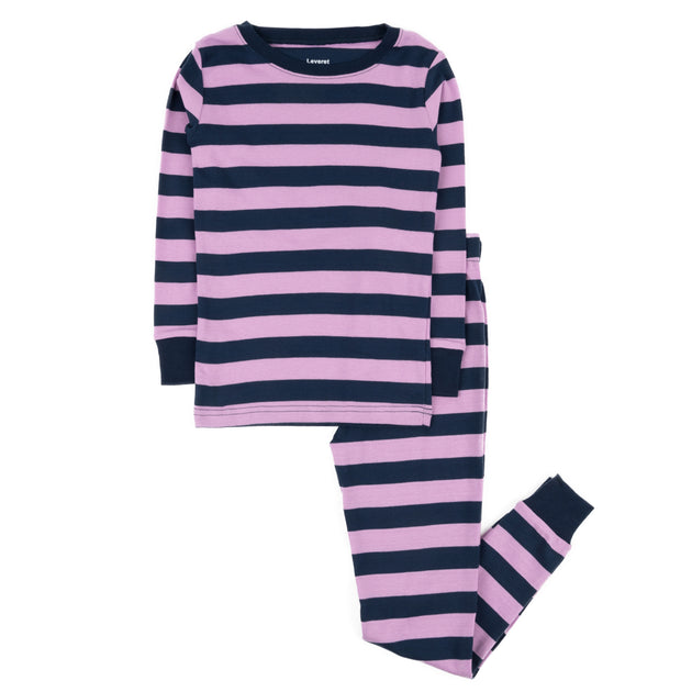 Leveret Kids Two Piece Pajamas Striped Multi US 4T 2