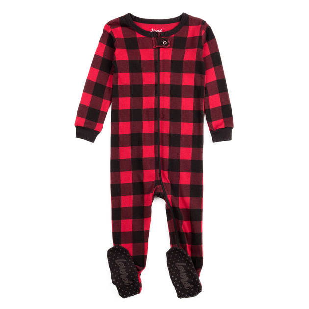 Leveret Kids Footed Cotton Pajamas Plaid Multi 3-6 Months 4