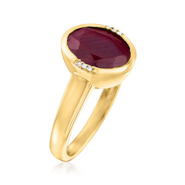 Ross-Simons Ruby Diamond Accent Ring Red US 8 5
