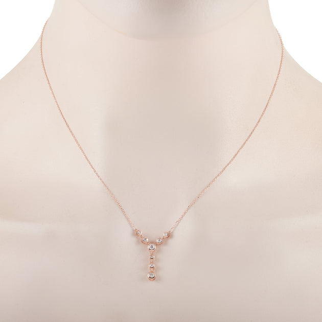 LB Exclusive Diamond Pendant Necklace Rose Gold 5