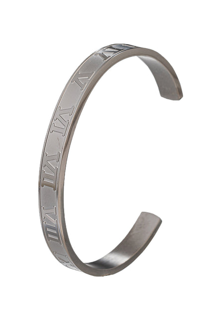 Candy Roman Numeral Cuff Bracelet Black Silver 2