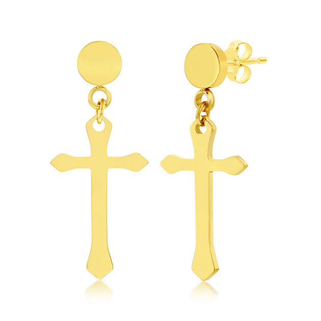 Blackjack Polished Cross Earrings Black 4