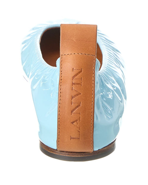 LANVIN Patent Flat Flats Blue EU 36 4