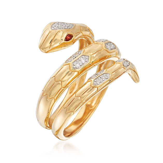 Ross-Simons Diamond Snake Wrap Ring Gold US 7 4