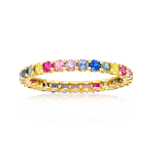 Ross-Simons Multicolored Sapphire Eternity Band Pink US 7 2