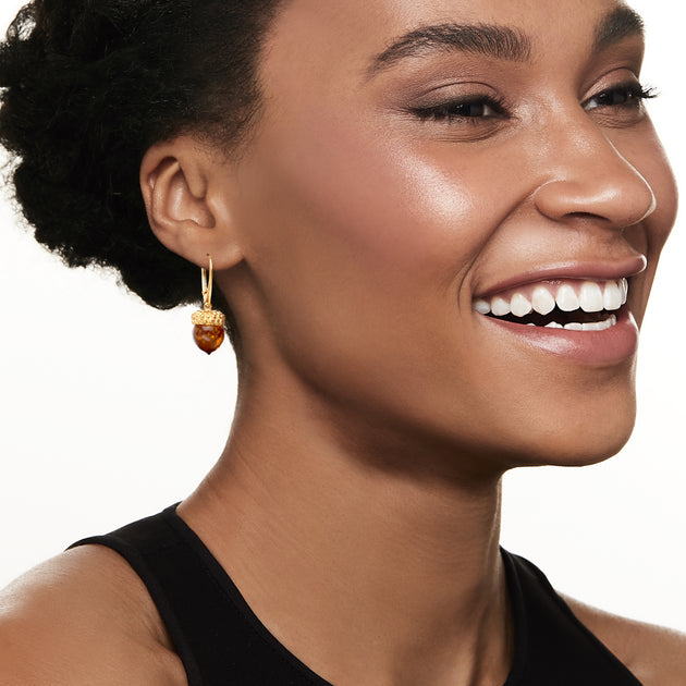 Ross-Simons Amber Acorn Drop Earrings Orange 3
