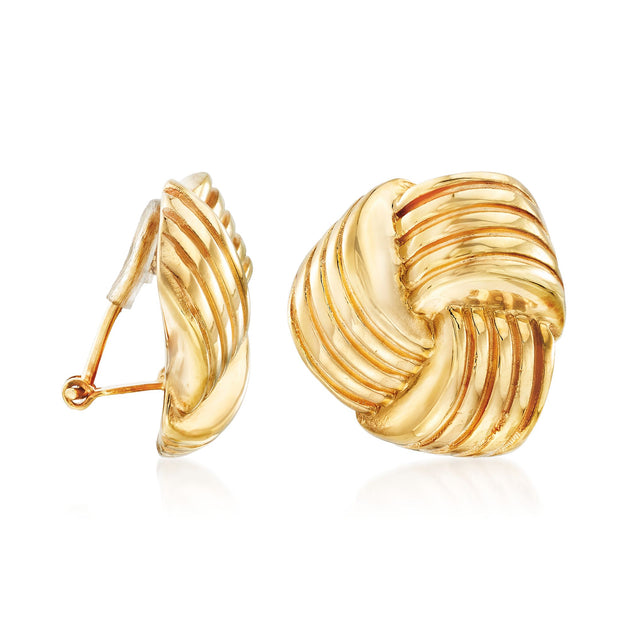 Ross-Simons Puffed Knot Clip-On Earrings Yellow Gold 4