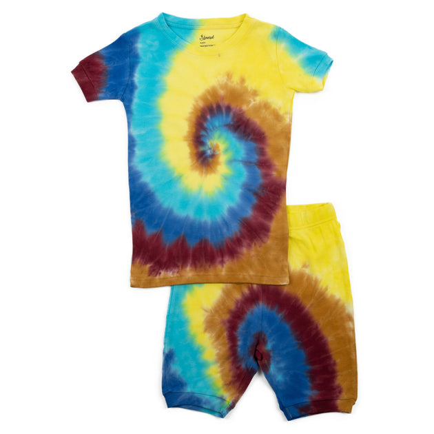 Leveret Kids Two Piece Cotton Short Pajamas Tie Dye US 10 4