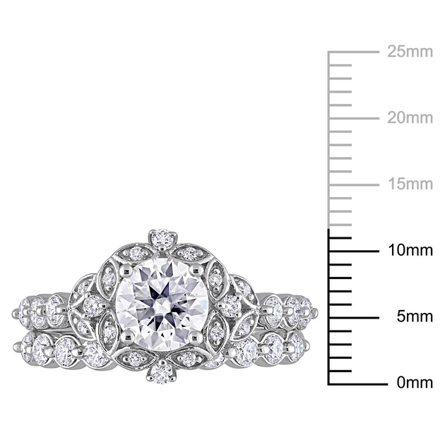 Mimi & Max Halo Bridal Ring Set Silver US 6 4
