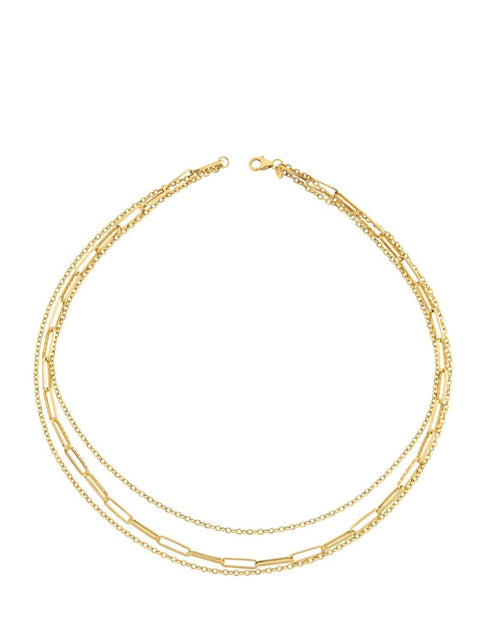 Liv Oliver Multi Row Layer Necklace Gold 2