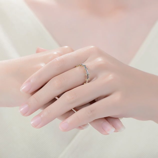 Rachel Glauber Bead Band Ring White US 8 4