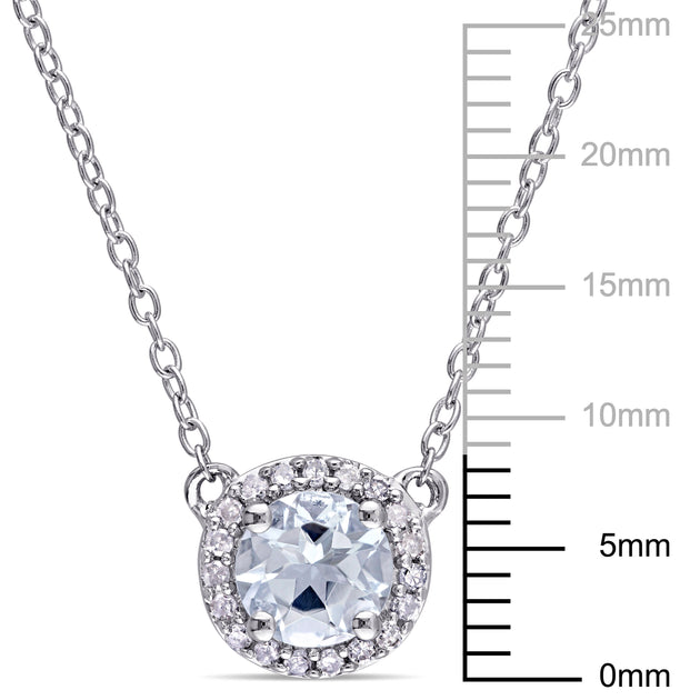 Mimi & Max Halo Necklace Blue Sterling Silver 4