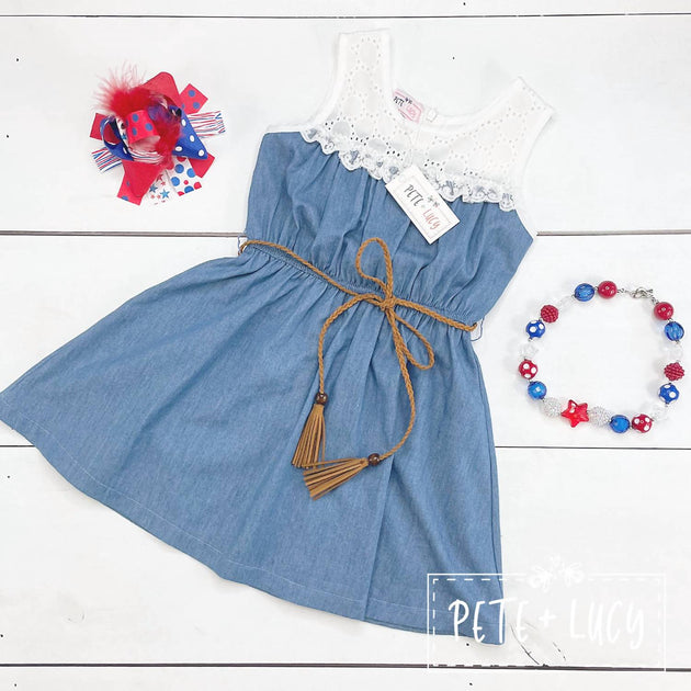 Robe Americana pour fille Pete + Lucy Bleu US 4T 2