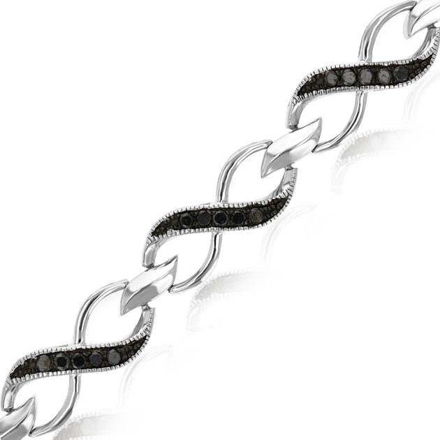 Vir Jewels Sterling Silver Black Diamond Bracelet Silver 4